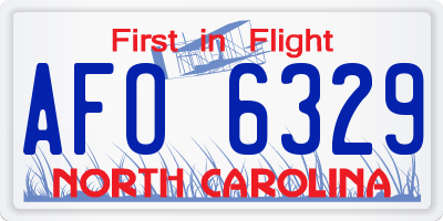NC license plate AFO6329