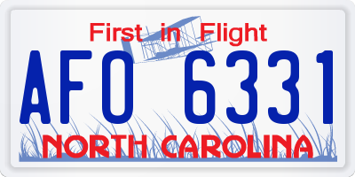 NC license plate AFO6331
