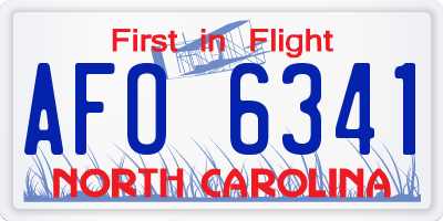 NC license plate AFO6341