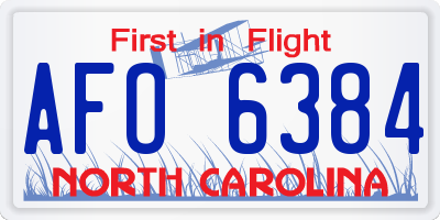 NC license plate AFO6384