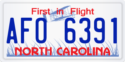 NC license plate AFO6391
