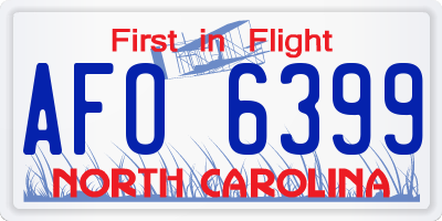 NC license plate AFO6399