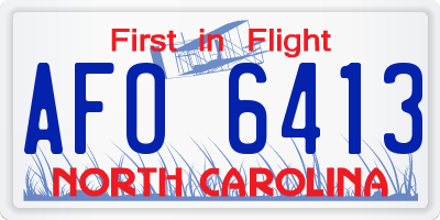 NC license plate AFO6413