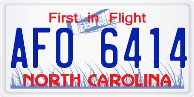 NC license plate AFO6414