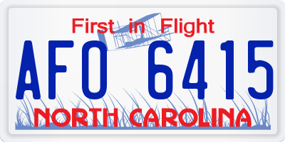 NC license plate AFO6415