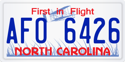 NC license plate AFO6426