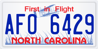 NC license plate AFO6429