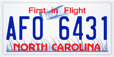 NC license plate AFO6431