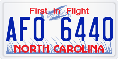 NC license plate AFO6440