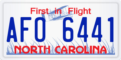 NC license plate AFO6441