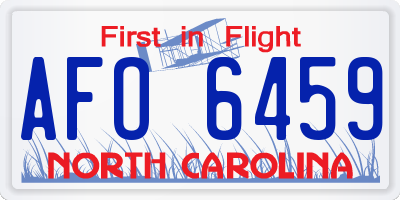 NC license plate AFO6459