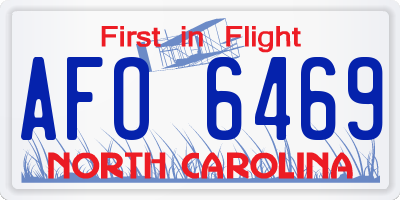 NC license plate AFO6469