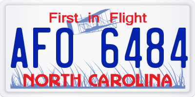 NC license plate AFO6484