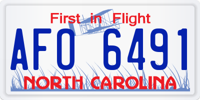 NC license plate AFO6491