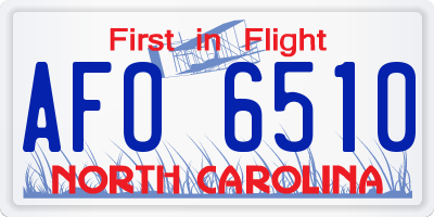 NC license plate AFO6510