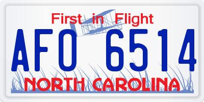 NC license plate AFO6514