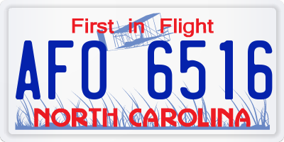 NC license plate AFO6516