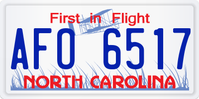 NC license plate AFO6517