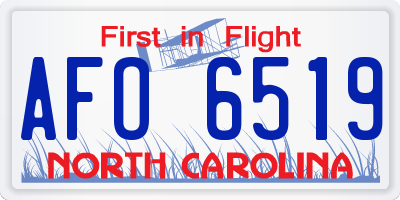 NC license plate AFO6519