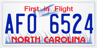 NC license plate AFO6524