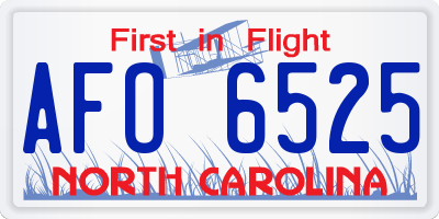NC license plate AFO6525