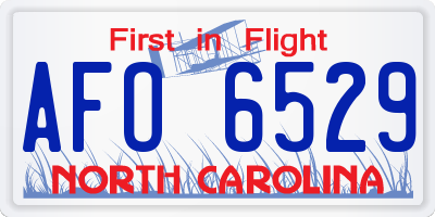 NC license plate AFO6529