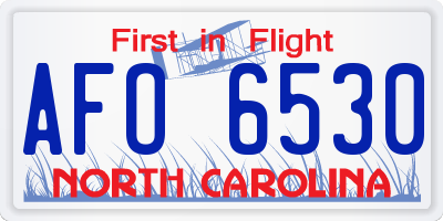NC license plate AFO6530