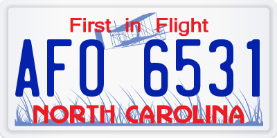 NC license plate AFO6531