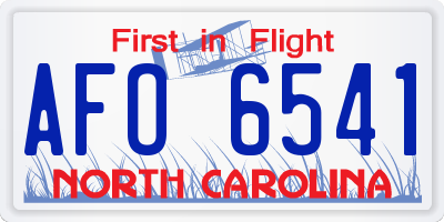 NC license plate AFO6541