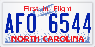 NC license plate AFO6544