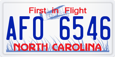 NC license plate AFO6546