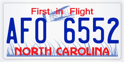 NC license plate AFO6552