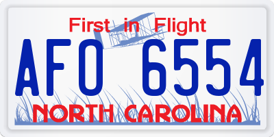 NC license plate AFO6554