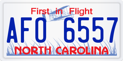 NC license plate AFO6557