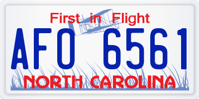 NC license plate AFO6561