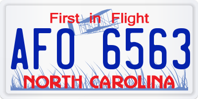 NC license plate AFO6563
