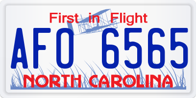 NC license plate AFO6565