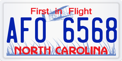 NC license plate AFO6568