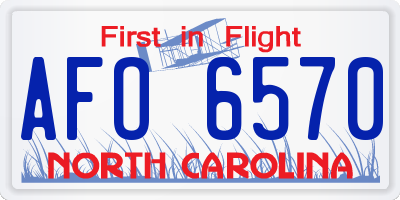 NC license plate AFO6570