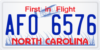 NC license plate AFO6576