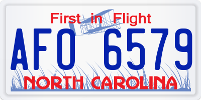 NC license plate AFO6579