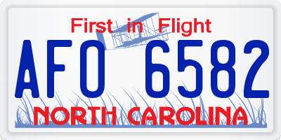 NC license plate AFO6582