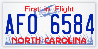 NC license plate AFO6584