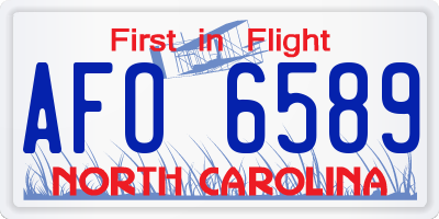 NC license plate AFO6589