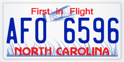 NC license plate AFO6596