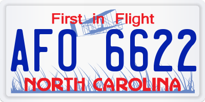 NC license plate AFO6622