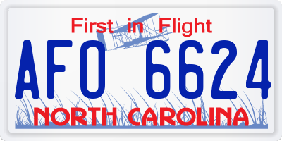 NC license plate AFO6624