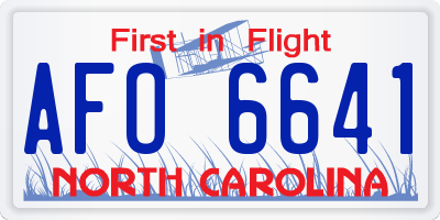 NC license plate AFO6641