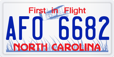 NC license plate AFO6682