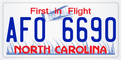 NC license plate AFO6690